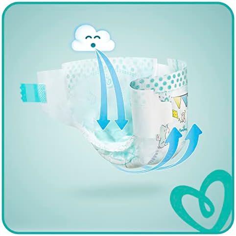 Pampers Pieluchy Rozmiar 3 (6-10kg), Active Baby Pieluszki, 208 Sztuk, Miesięczne Opakowanie, Ochrona Przed Przeciekaniem Przez Całą Dobę