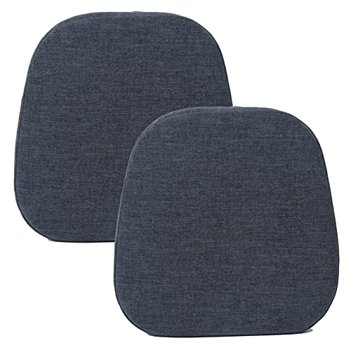 Loveboat Metal Chair Cushions, 14X14 Inches Metal Dining Chair Pads With Ties For Tolix Style Metal Chairs 2 Pack Navy #TOP14