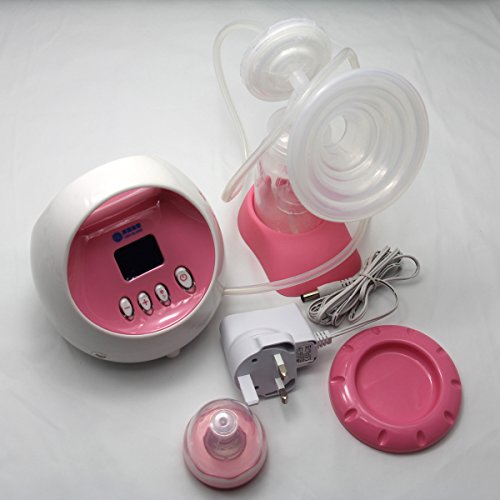 Glorich Single Electric Breast Pump Breastfeeding Pump for Nursing Moms BPA Free, Pink, with LCD Display and Compact Design
