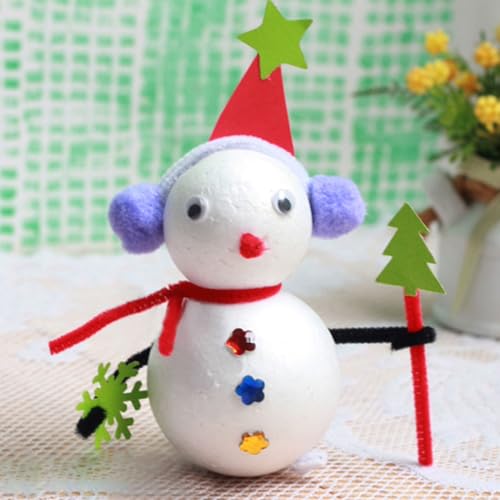 MIDELONG 24 Pcs Craft Foam Balls, 3 Sizes White Foam Craft Balls Polystyrene Craft Balls for DIY Craft Art Holiday Household School Projects and Party Decoration - Thumbnail 2