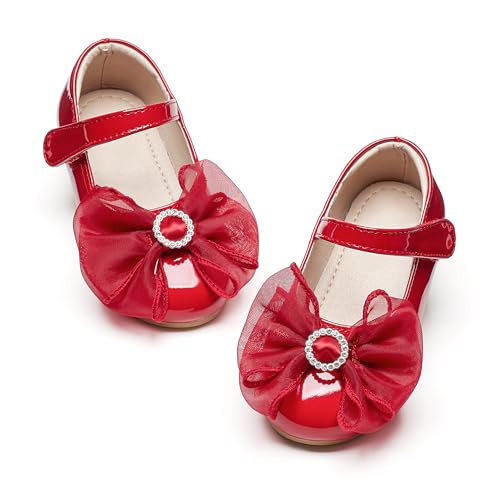 Image of GINFIVE Toddler Girls Dress Shoes Little Girls Mary Janes Ballerina Flats Shoes Toddler
