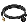GasXpert 4ft Black Propane Hose Adapter, 1lb to 20lb, PVC, Perfect for Weber/Coleman/Blackstone Grill, Buddy Heater, Smoker, Camp Stove