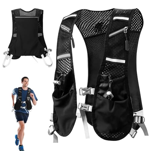 Gilet Trail Running da Idratante, Cintura Regolabile Running Vest, Super Leggero Gilet Corsa Runnin-g Uomo e Donna, Zaino Trail Runnin-g da Riflettenteper Ciclismo ,Escursionismo, Maratona, Corsa