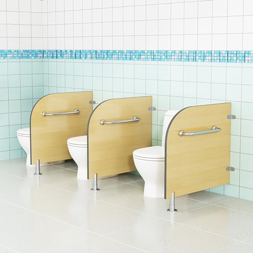 Separador de privacidad para baño infantil con panel impermeable y cantos redondeados de seguridad 5