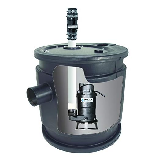 BURCAM 401446P 3/4HP Complete Sewage Grinder Pump System, Black