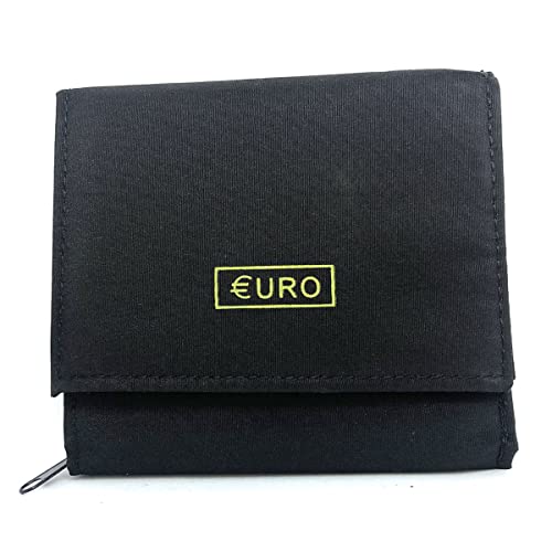 Charmoni - Portefeuille Homme - Porte Carte crédit, Monnaie - trieur Monnaie - en Toile Nylon Noir