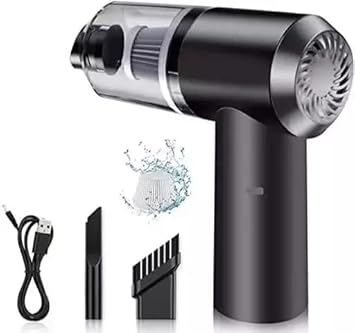 R S Retail Vacuum Cleaner Dust Collection/Lighting 2 in 1 Car Vacuum Cleaner 120W High-Power Handheld Wireless Vacuum Cleaner Home Car Dual-use Portable USB Rechargeable Set of 1 Black