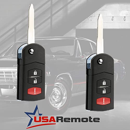 Lot de 2 porte-clés pour Mazda 2 5 CX-7 CX-9 flip keyless remote
