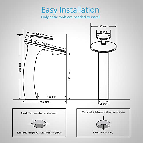 Wovier Oil Rubbed Bronze Waterfall Bathroom Sink Faucet With Supply Hose,Single Handle Single Hole Vessel Lavatory Faucet,Slanted Body Basin Mixer Tap Tall Body Commercial,Black #TOP1