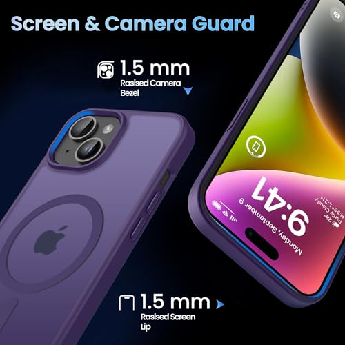 Image of CACOE Magnetic Case for iPhone 13 & 14 6.1 inch, Dark Purple