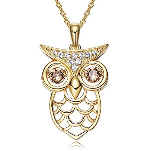 Pendentif orné de cristaux pour femme style hibou chic au quotidien