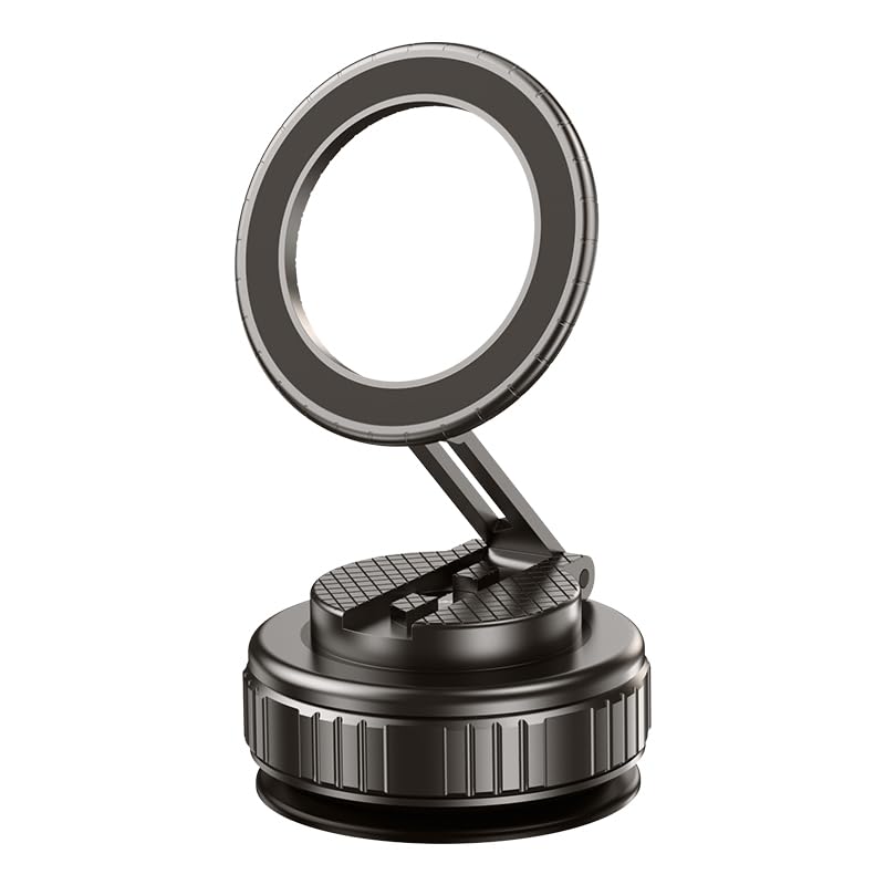 Soporte para teléfono con portabrocas al vacío, fuerte soporte magnético para teléfono de coche para iPhone 16, 15, 14, 13, 12 Android, soporte de teléfono ajustable para salpicadero, soporte manos