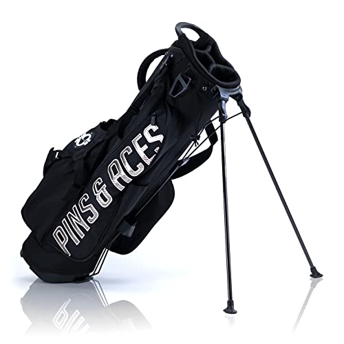 Pins & Aces Everyday Carry Golf Stand Bag - Lightweight, 4.5 Lbs, Modern Styled Design Easy For Carrying Complete Golf Club Set - Large Pockets & Storage For Golf Balls, Tees, And More (Skulls) #TOP15