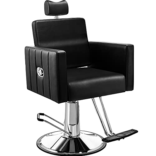 Baasha Hydraulic Barber Chair Reclining Salon Chair All Purpose Styling Chair for Hair Stylist Barber Salon Chairs Tattoo Chair Shampoo Beauty Salon Equipment