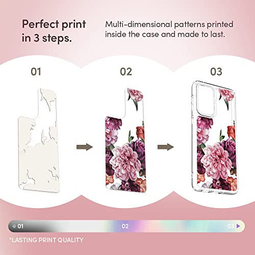 Image of Spigen Cyrill Cecile | Samsung Galaxy A33 5G Case | Transparent Flower Pattern Print Design Galaxy A33 5G Back Cover | TPU+Poly Carbonate - Rose Floral