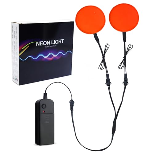Image of Ourbest Led Eyes EL Glowing Panel, Flexible led Eyes for Skeleton Pumpkin Electroluminescent Panel Cuttable Cosplay Props Mask Decor, Red L 50mm