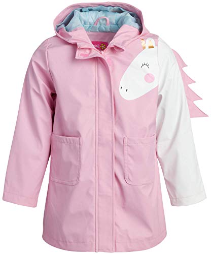 Pink Platinum Girls' Rain Jacket - Lightweight Waterproof Unicorn Windbreaker Slicker Shell Raincoat (Toddler/Little Girl), Size 3T, Soft Pink #TOP27