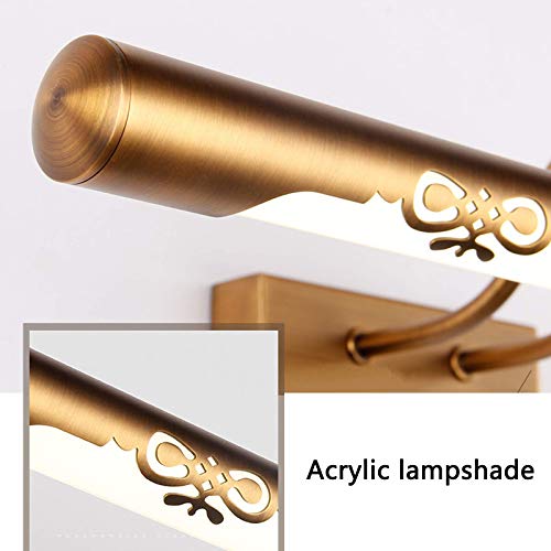 Aplique LED espejo baño bronce vintage ajustable 4000K 4
