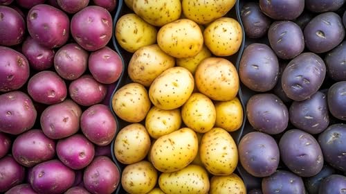 Seed Potatos Grow Pack - 3 Types, Yukon Gold, Red Pontiac, Purple Majesty - Pick the Weight You Want- Get All 3 Types (6 Pounds - 2 Pounds of Each Type) Easy to Grow, Great Flavor