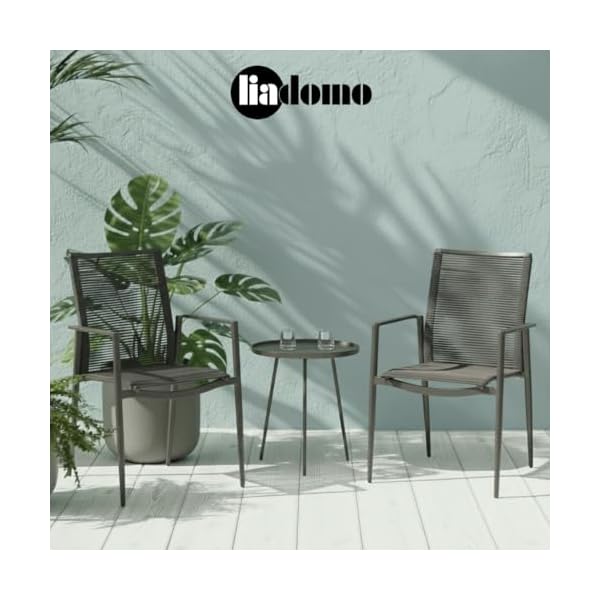Mannoli Gartenstuhl 2er-Set Aluminium & Rope Anthrazit