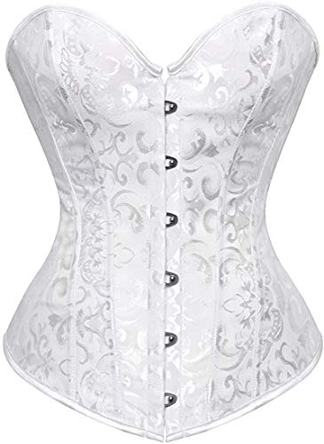 HNGHOU Women's Bustier Corset Top Plus Size Satin Waist Cincher Overbust Bustiers