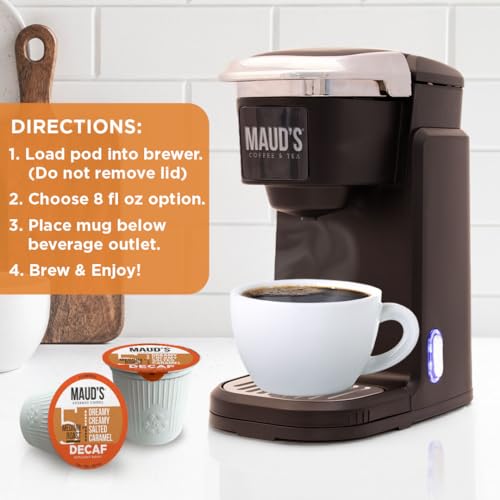 Image of Maud's Salted Caramel Flavored Coffee Pods, 18ct | Medium Roast Flavored Coffee in Single Serve Pods - Compatible with Keurig Coffee Makers