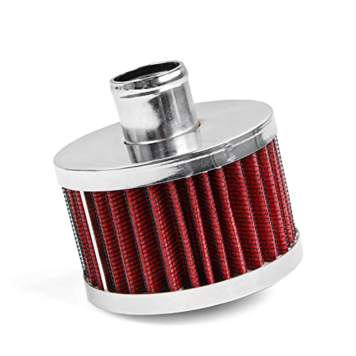 Muge Racing 23Mm Car Air Filter Universal Cold Air Intake Filter High Flow Vent Valve Cover Breather Filter (Red) #TOP1