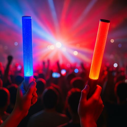 LED Glow Sticks Reusable Glow Party Favor Supplies Multicolor Light Up Stick Idol Concert LED Flashing Bright Glow Lightsticks for Wedding, Birthday, Raves, Concert, Halloween, Christmas (White-2Pack) - Image 4
