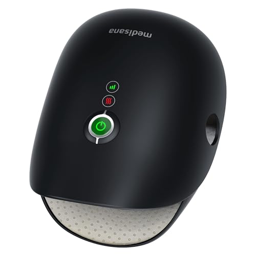 Medisana Hand Massager with Heat and Compression, Cordless Hand Massager for Arthritis and Carpal Tunnel Relief, Knuckle Stretching Massage, Birthday Christmas White Elephant Gifts for Adults-Black