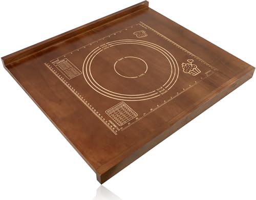 24' x 20' Wooden Pastry Board with Lip - Large Dough Board for Kneading, Rolling, & Baking, Wood Bread Board for Countertop, Cutting Board, Perfect Pastry Baking Board for Kitchen