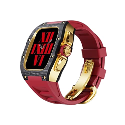 Boîtier de montre en fibre de carbone luxe pour Apple Watch 45mm