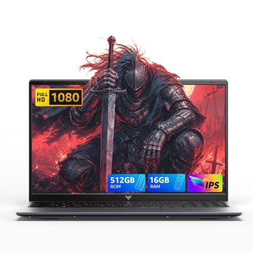 Image of MALLRACE Gaming Laptop,Ryzen R2544 Business Laptop Computer(Beat AMD Ryzen 5 3500U,up to 3.7GHz) 16GB DDR4 512GB SSD Window 11 Laptop with Webcam,Type-C,54.72Wh Battery,Numeric KB,Gray