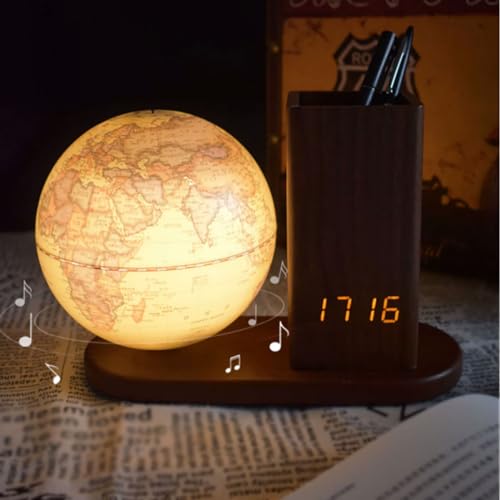 Suporte de caneta de relógio recarregável com suporte de caneta globo de 13cm e sino de música Supor