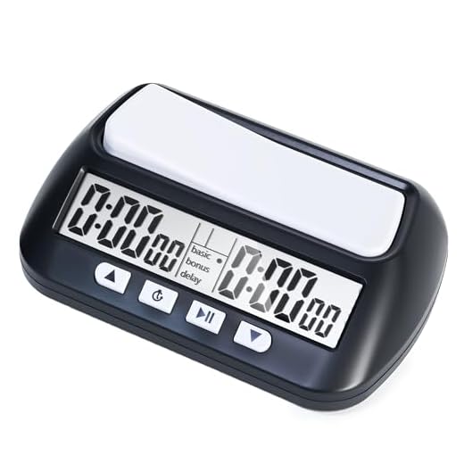 Multifunctional Chess Clock, Professional Electronic Chess Timer, Portable Digital Chess Clock for Chinese Chess International Chess Board Go Game Gobang (Black)