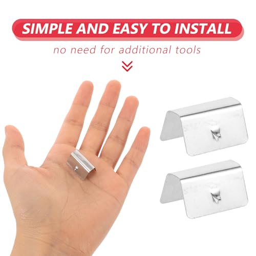 Clips para deflector de viento de coche, piezas de metal plateado para parabrisas, 10 uds 3