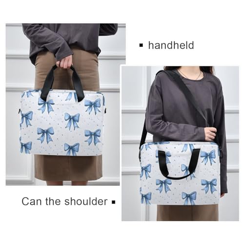 Funda maletín para portátil con estampado lazo azul 13-15.6 pulg miniatura 2