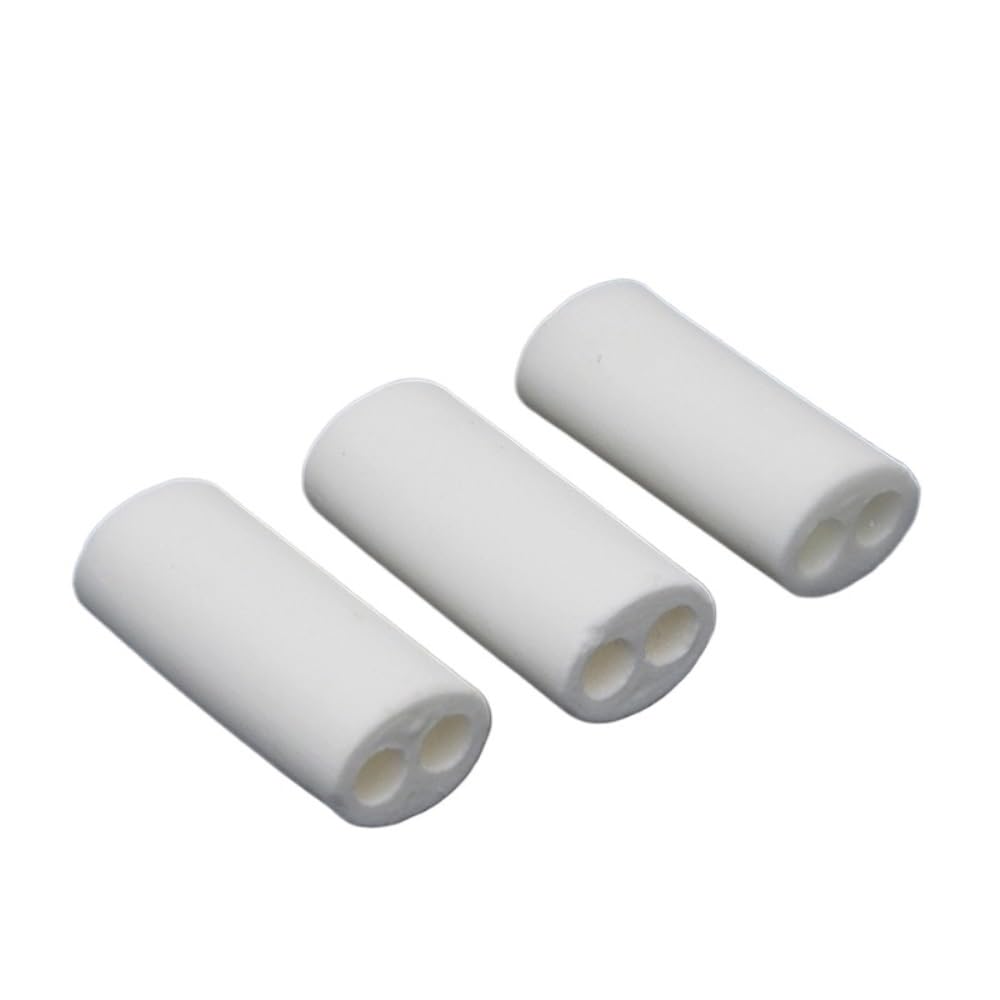 Ceramiczny pręt izolacyjny, zestaw 10 pustych rur porcelanowych z podwójnym otworem, długość 15/25/23 mm, odporna na ścieranie ceramika o wysokiej zawartości tlenku glinu, do elementu grzejnego (4 x 1