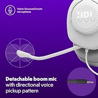 JBL Quantum 100M2 Kabelgebundenes Over-Ear Gaming Headset mit JBL QuantumSOUND Signature, 3,5-mm-Klinke, Multi-Plattform-Kompatibilität und abnehmbarem Mikrofon mit Stummschaltungsoption, Weiß – Ansicht 5