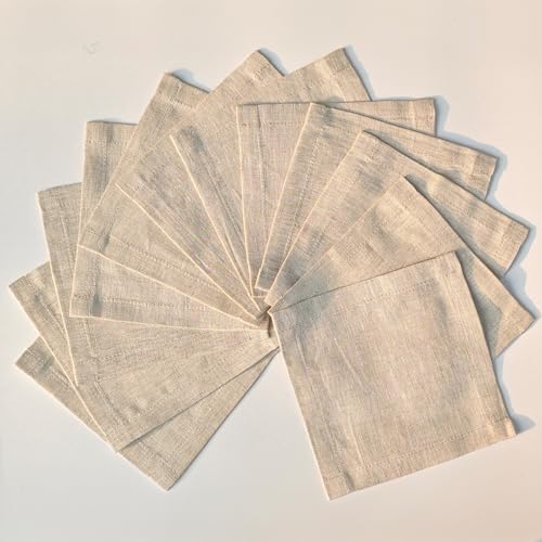 Servilletas de lino 6x6 pulg set de 12 miniatura 1