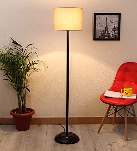BEVERLY STUDIO Jute Drum Floor lamp, Brown, Standard (FLOOR0088BJ_CL)