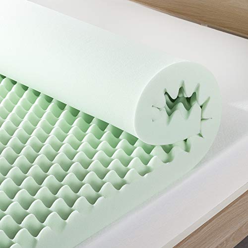 image for Best Price Mattress 4 Inch Egg Crate Memory Foam Mattress Topper with 
