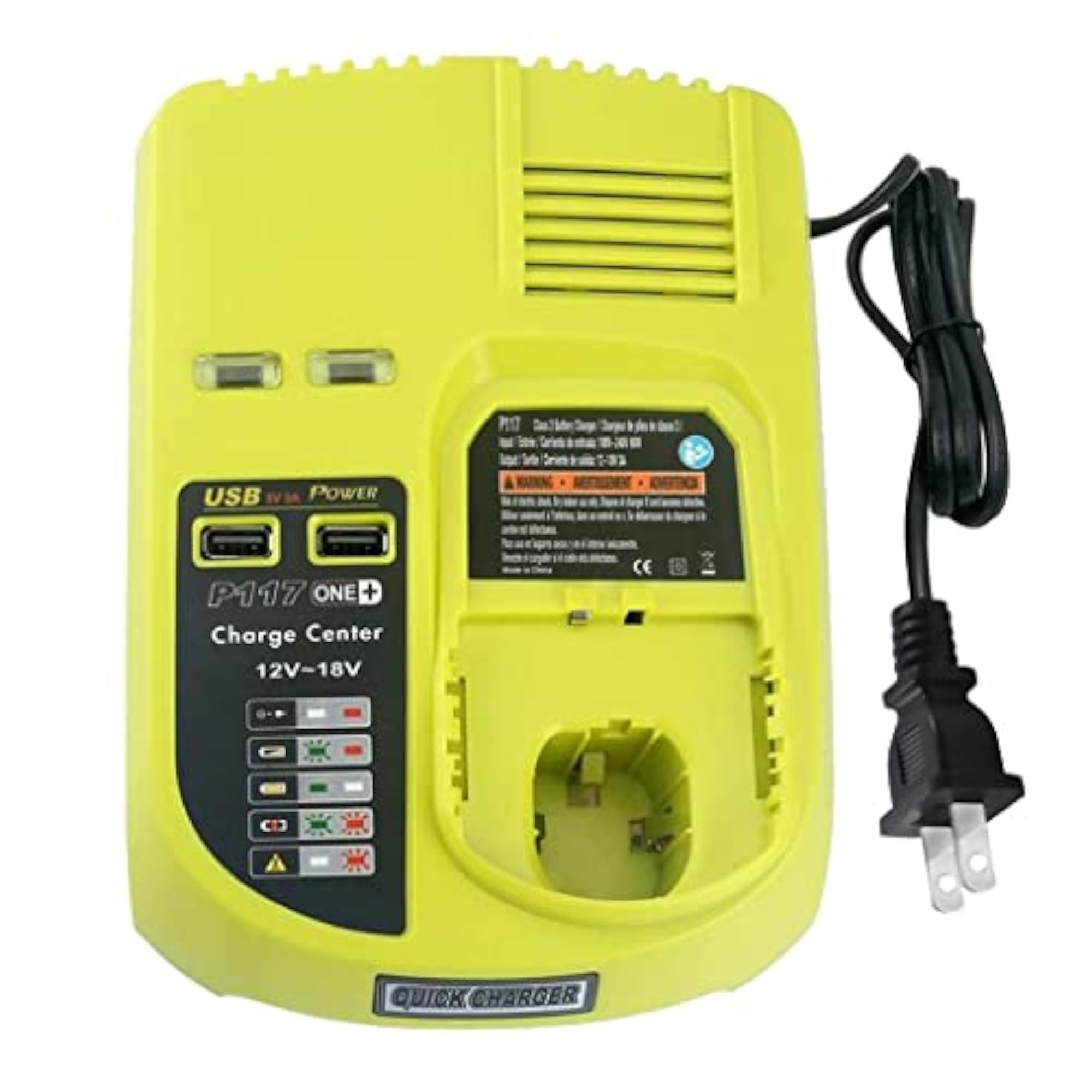 Replacement Charger for Ryobi P108 USB Port