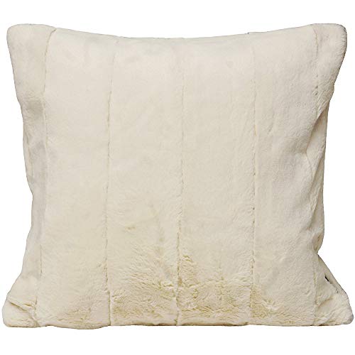 Paoletti Empress Cushion Cover – Soft Faux Fur Velvet Decorative Cushion Case with Concealed Zip for Elegant Home Styling (Cream - 55x55cm)