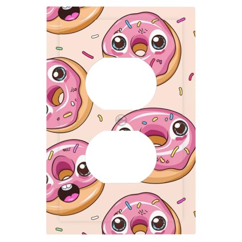 Buyidec Cartoon Donut Funny 1 Gang Single Duplex Receptacle ...