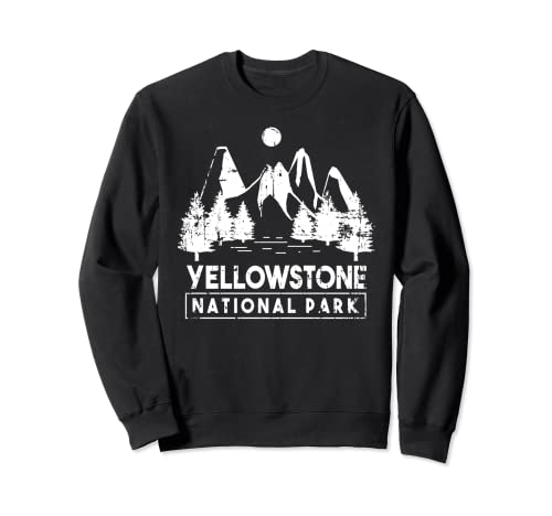 Diseño retro Parque Nacional de Yellowstone Vintage Nature Sudadera