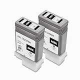 PFI-102 MBK Pigment Ink Tank Compatible for Canon PFI102 PFI-102MBK for IPF500 IPF510 IPF600 IPF605 IPF610 IPF650 IPF700 IPF710 IPF655 IPF720 IPF750 IPF755 IPF765 LP24 Printers 130ML (2 Pack)
