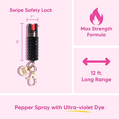 BlingSting Pepper Spray Keychain for Women Black