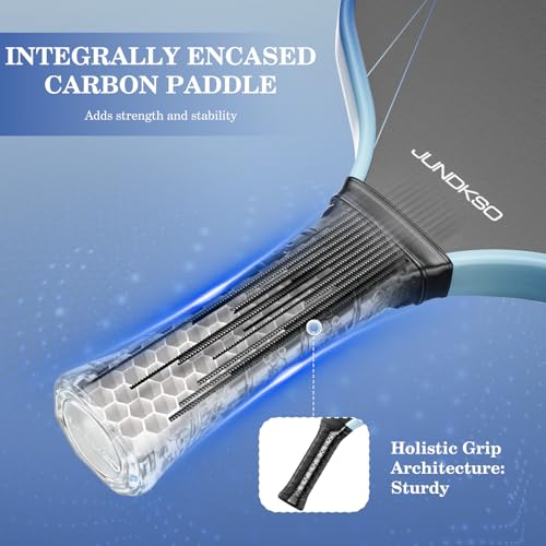 image for JUNDKSO Pickleball Paddles Set of 2 - Graphite Carbon Fiber Pickle Bal