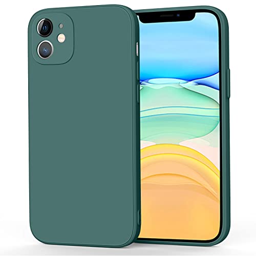 AK Funda para iPhone 11,Funda de Liquida Silicona con Forro de Microfibra Suave para iPhone 11(Verde Oscuro)