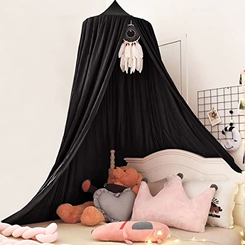 Kertnic Decor Canopy For Kids Bed, Soft Smooth Playing Tent Canopy Girls Room Decoration Princess Castle, Dreamy Mosquito Net Bedding, Children Reading Nook Canopies In Home (Black) #TOP15